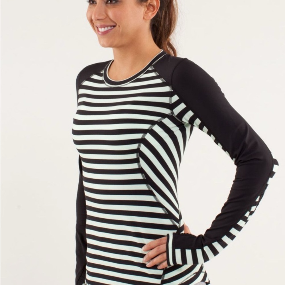 Lululemon reflect long sleeve mint moment black